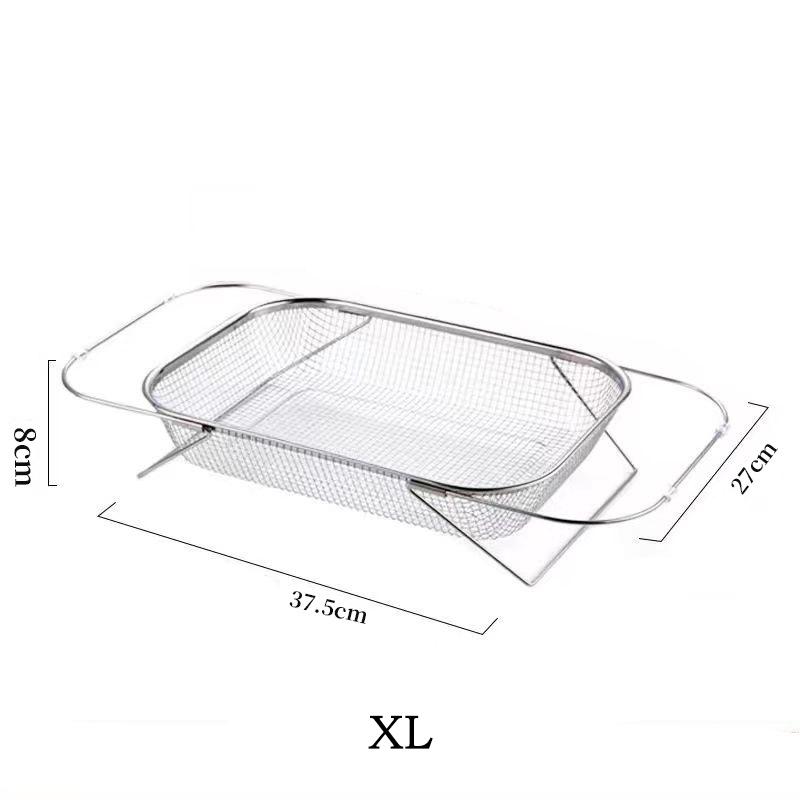 Vegetables Strainer Basket Stainless Steel Expandable Over Sink Colander Basket Colander with Fine Mesh Fruits Strainer Basket