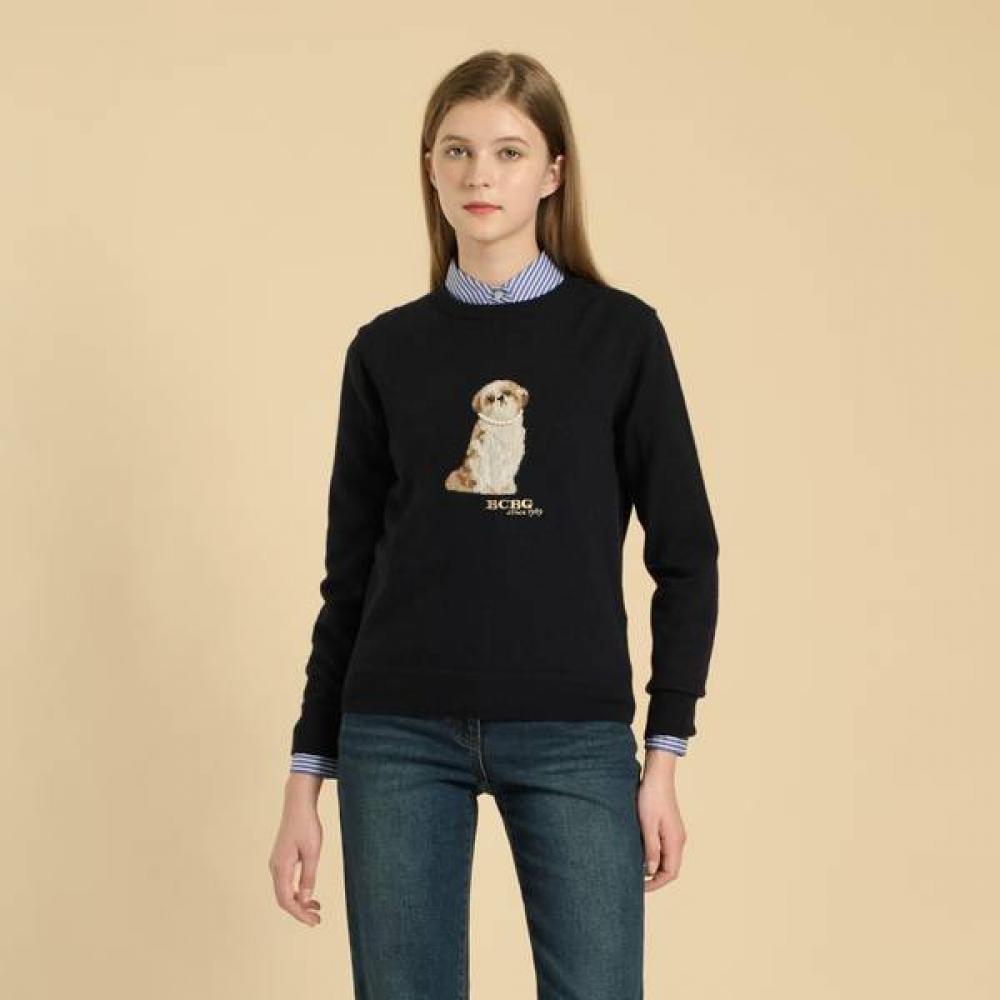 Bcbg Puppy Knit Pullover Round Neck B5w9k405 gray (97)/77