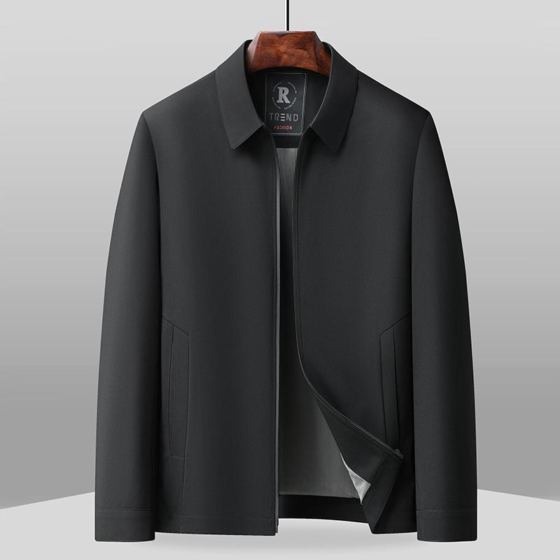 

Spring and Autumn Men s Middle-aged and Elderly Jacket Civil Servants Solid Color Lapel Leading Cadres Administrative Jacket Dad 175 (weight 95-57.5 kg)