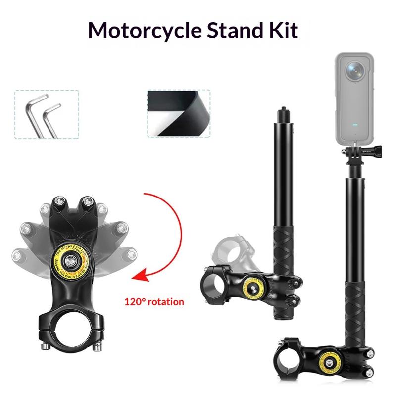 Motorcycle Handlebar Mount Invisible Adjustment Selfie Stick Bicycle Monopod For Action Cameras And Mounting Accessories