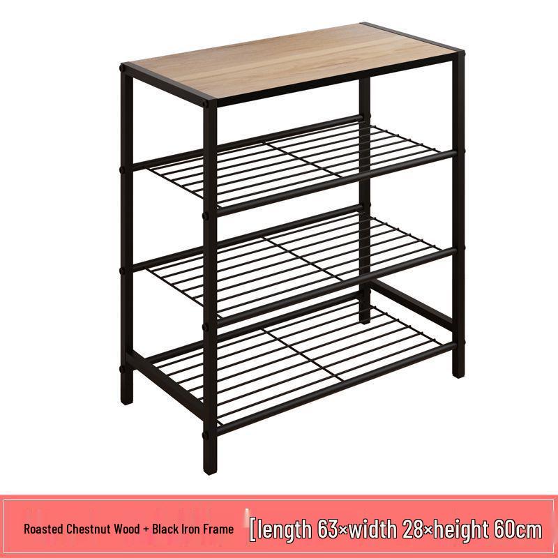 “Wrought Iron Multi-Layer Shoe Rack: Indoor & Outdoor Vertical Shoe Storage Cabinet”