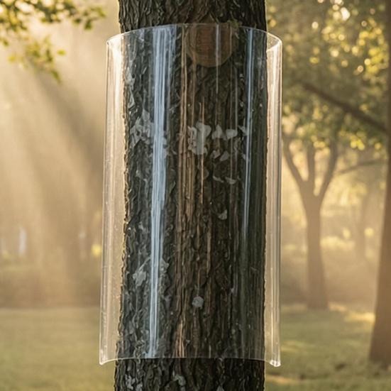Tree Trunk Protector Guard for Iguana, PET Plastic Tree Trunk Wrap Bark Protector with Clear Double-Sided Tape for Preventing Iguana Cat Animals
