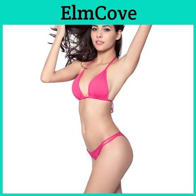 Fio Dental de Qualidade Premium Maiô de Cintura Alta Roupa de Banho Linda Conjunto de Biquíni Brasileiro Liso Para Mulheres