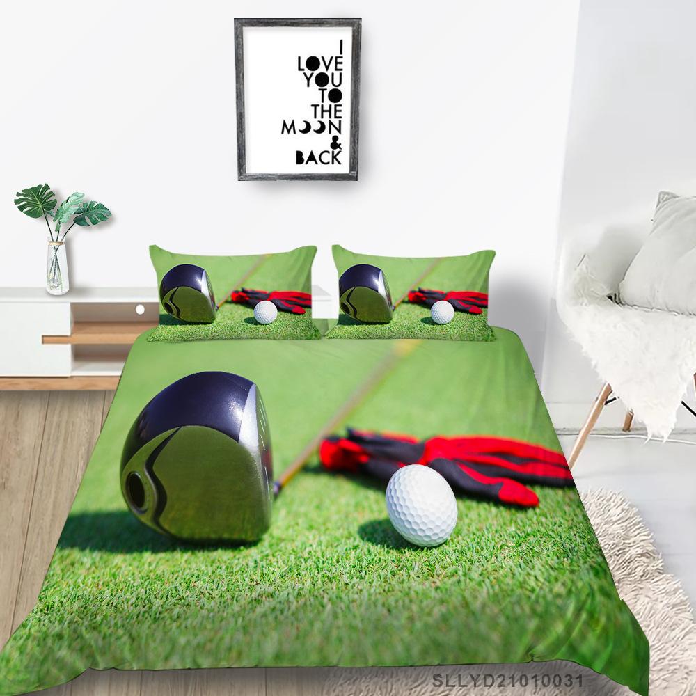 Shopify Polyester Bedding Three-Piece Golf Series Digital Printing