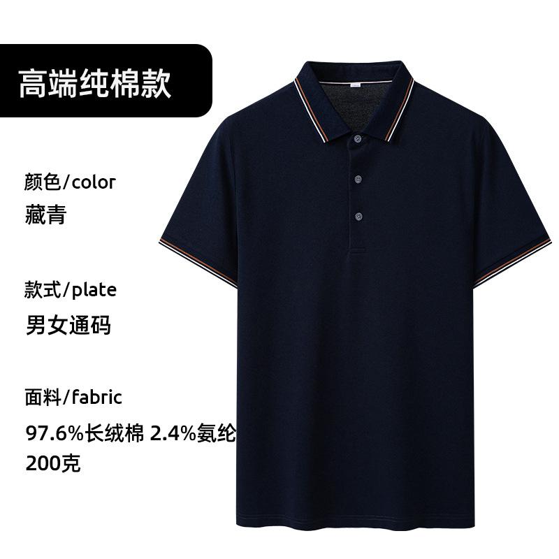 High-end Cotton T-shirt Polo Shirt Printing Logo Cold Silk Cool Short-sleeved Overalls Workwear Embroidery Custom-made