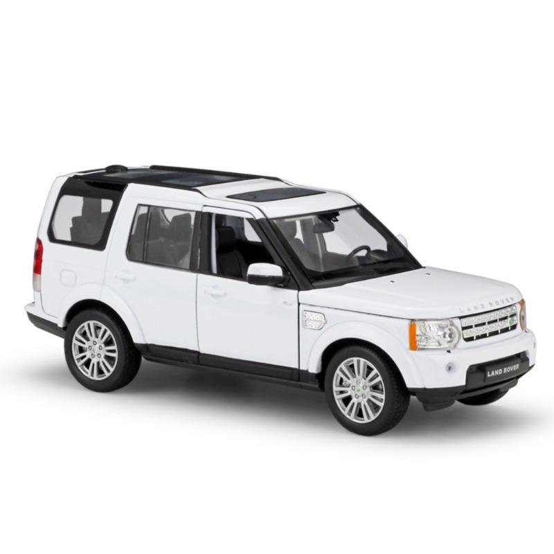 

Мойкирпичный дом 1:24 Белый внедорожник Discovery 4 Off Road Модель литой под давлением металлической коллекции автомобильных дисплеев