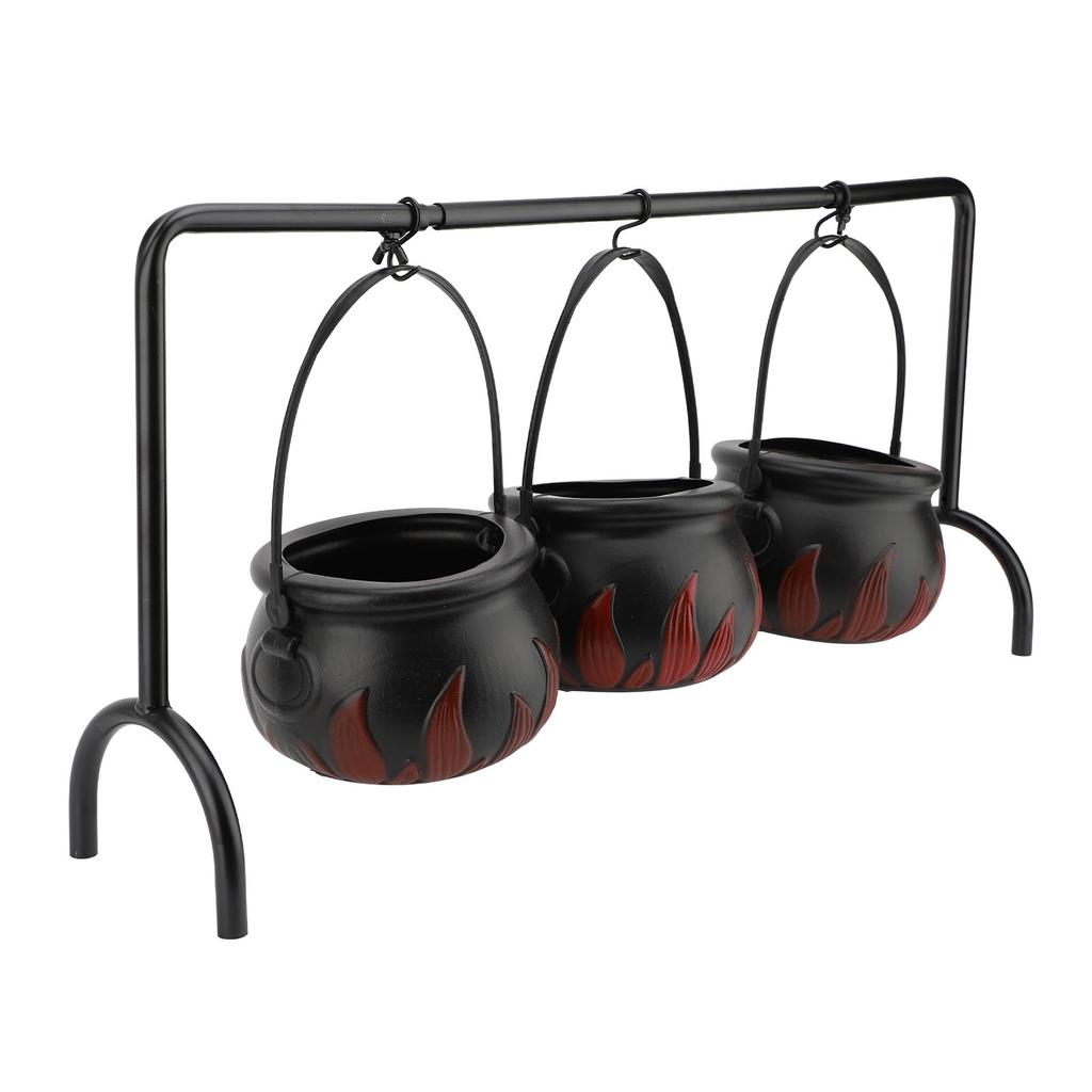 Witches Cauldron Candy Serving Bowl Decor Black Plastic Cauldron Decoration Photo Props For