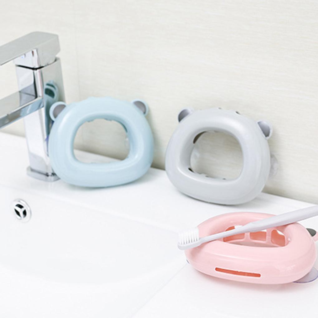 Cartoon Toothbrush Holder Wall Mount Sticker Bathroom Suction Cup For Kids