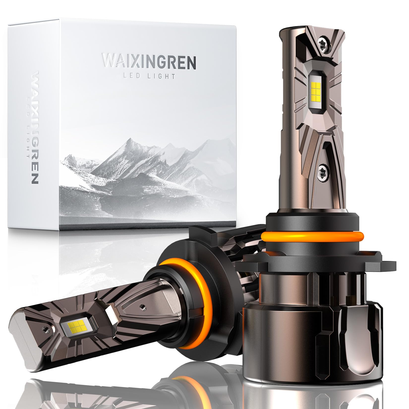 WAIXINGREN HB3 LED Super Car Inspection CSP 6500K Quiet Temperature Set of 2 Headlights, Bright, Headlights, Compliant, Hi/Lo Off, Ultra-Bright Chip,