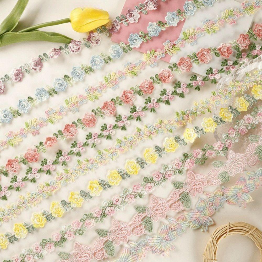 Embroidered Flower Lace Flower Ribbons DIY Clothes Wedding Dress Sewing Flower Lace Trim Multicoloured Sewing Materials