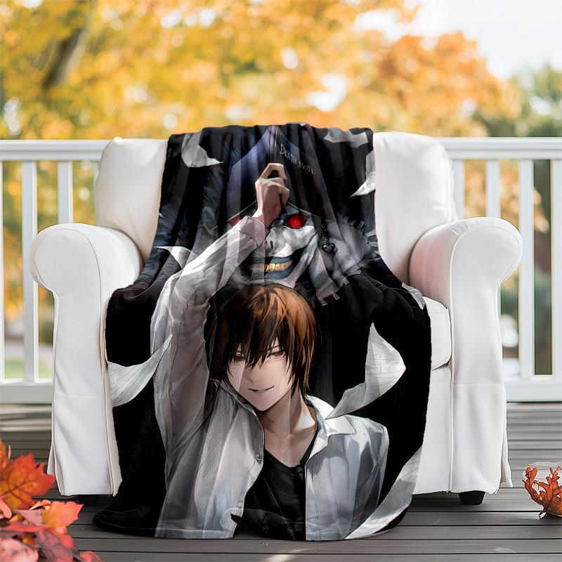1pc D-Death Note2 Theme Blanket - Digital Print, Polyester, Cozy for All Seasons, Perfect for Outdoor, and Travel