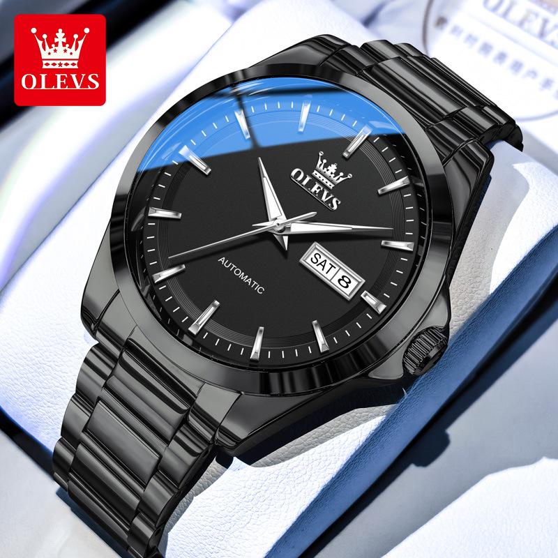 OLEVS Men's Automatic Mechanical Watch - Day/Date, Waterproof, Luminous, Steel Band