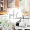 Silver Deer 2PCS Electroplated Silver Deer Figurine Handicraft Piece Resin Sculpture Christmas Center Table Decorations