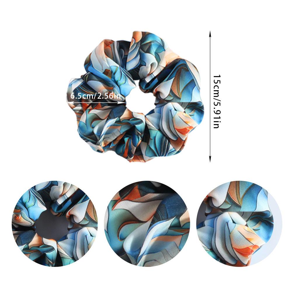 Korean Retro Fold Chiffon Scrunchies, Sweet Temperament Oversized Hair Band for Girls