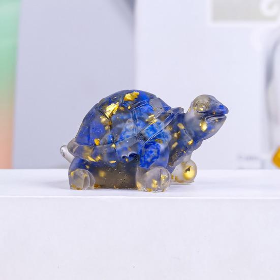 Mini Krystall Skilpadde Statue Reiki Stein Skilpadde Figur Amulett Skilpadde Fengshui Skulptur for Hjemmekontor Skrivebord Hylle Dekorasjon
