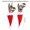 10PCS Christmas Mini Christmas Hat Red Knife And Fork Set Wine Bottle Cover Christmas Small Hat Table Decoration Supplies