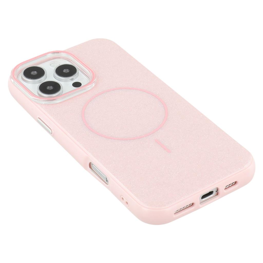 For iPhone 16 Pro Case Compatible with MagSafe Glitter Design IMD TPU + PC Phone Back Cover