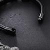 8-character leather braided bracelet with unique retro style stainless steel clasp jewelry for both men and women