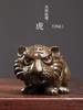 Miniature Tiger Wooden Zodiac Tiger Tiger Lucky Feng Feng Good Money Work Improve Wood Figurine Figurine, Carving, 7.7cm Figurine, Decoration, Charm,