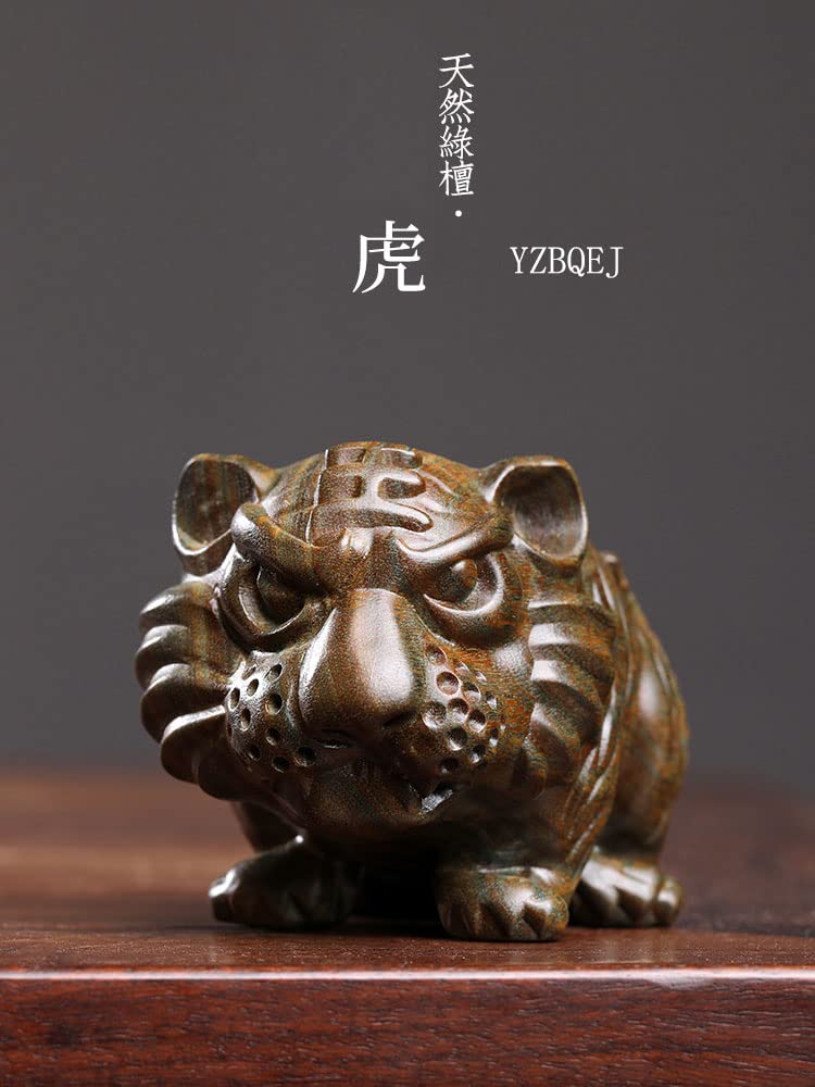 Miniature Tiger Wooden Zodiac Tiger Tiger Lucky Feng Feng Good Money Work Improve Wood Figurine Figurine, Carving, 7.7cm Figurine, Decoration, Charm,