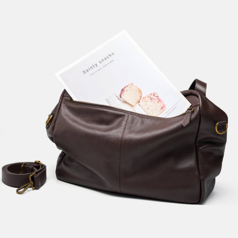 Large Capacity Shoulder Bag Genuine Leather Women's Work Tote Bag Handbag