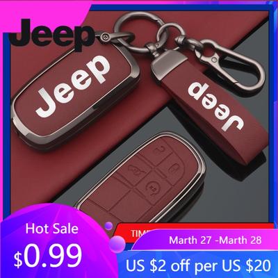Para Jeep Aleación de Zinc Cuero Funda Protectora para Llave de Coche Accesorios para Jeep Renegade Wrangler Patriot Grand Cherokee WK2 KL Com