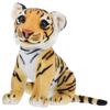 POPETPOP Tiger Plush Toy, Realistic, Year of the Tiger, 27cm, Fluffy Animal, Yellow, 27x15cm