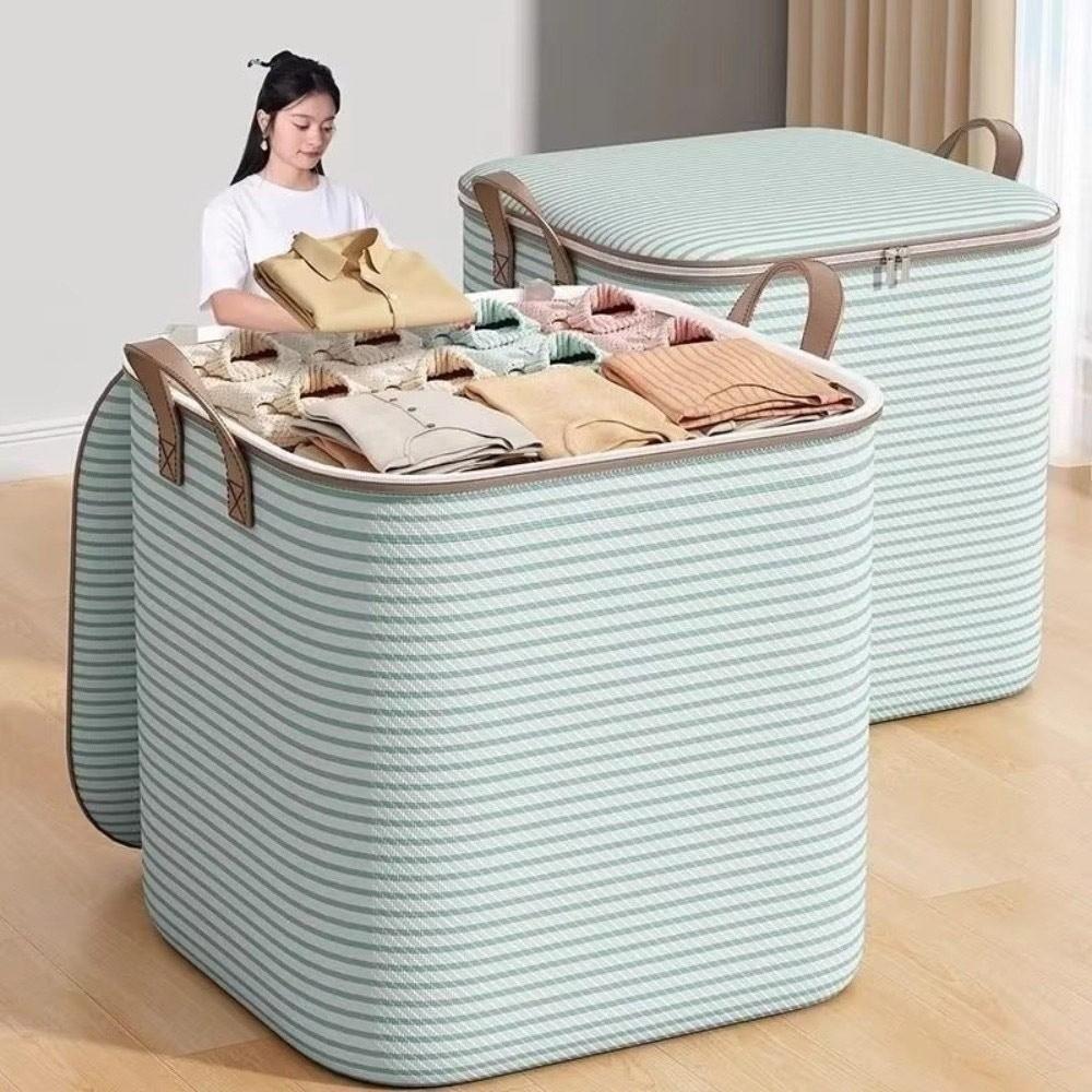 Double Zips Clothes Storage Bins Large Capacity Moving Packing Bag Reusable Quilt Storage Bag Home