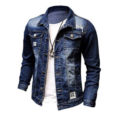 Men Washing Casual Teenagers Hip Hop Jacket Denim Clothes Embroidery Male Coat Men