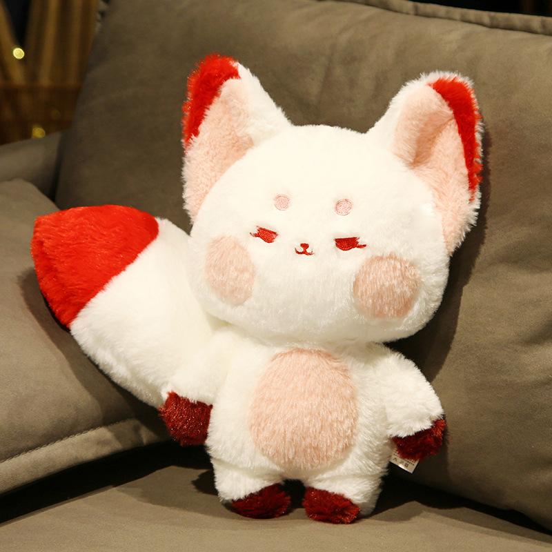 60100cm Fantastisches Fuchs Plüschtier Gefüllt Stehend Cartoon Tierpuppe Mit Langem Kurzem Schwanz Plüschtier Begleiter Geschenk 60cm includes tail