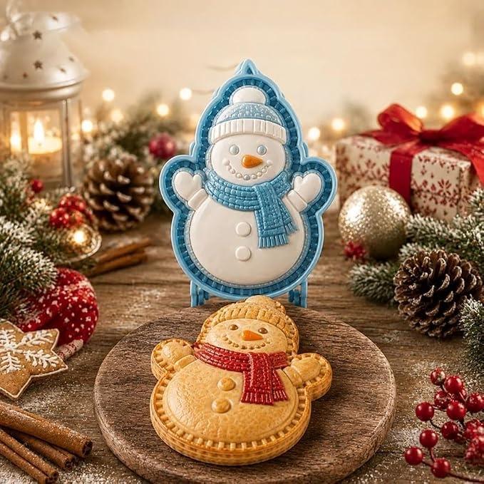 Christmas Mini Pie Maker One-Touch Handheld Pie/Cookie Mold Set Snowman – Festive baking press for shaping dough; ideal for making holiday