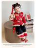 Plus Velvet Girls' New Year Tang Suit - Winter 2025 Two-Piece Set, Children's Chinese Style Outfit