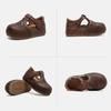Johnature Genuine Leather Retro Woven Hollowed Out Height Increasing Sandals Comfortable Women's Shoes