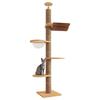 Boden-bis-Decke Katzenkratzbaum mit Raumkapsel & Kratzstamm, Massivholz, Vier Etagen, Katzenkletterspielzeug