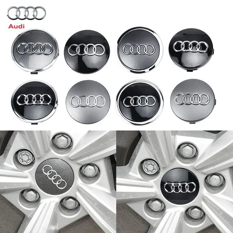 Car Wheel Center Cap Hub Covers 4PCS 60mm 61mm 68mm 69mm 135mm for Audi A1 A3 A4 A5 A6 A7 A8 Q3 Q5 Q7 S3 S4 S6 Accessories