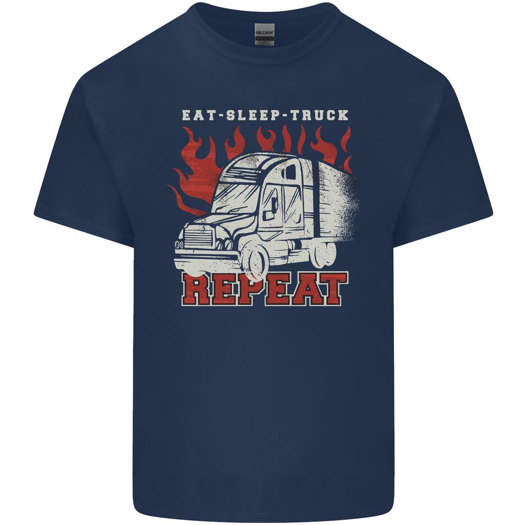 Lorry Driver Eat Sleep Truck Trucker Unisexs Light Cotton Tshirt