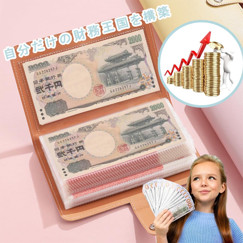 KALOLINNA Sparschwein für Scheine Haushalt Fasst 100 Große Klare Innenseite Budget Enthält Fächer für Geschäftsscheine und Scheine Datei, Bank,