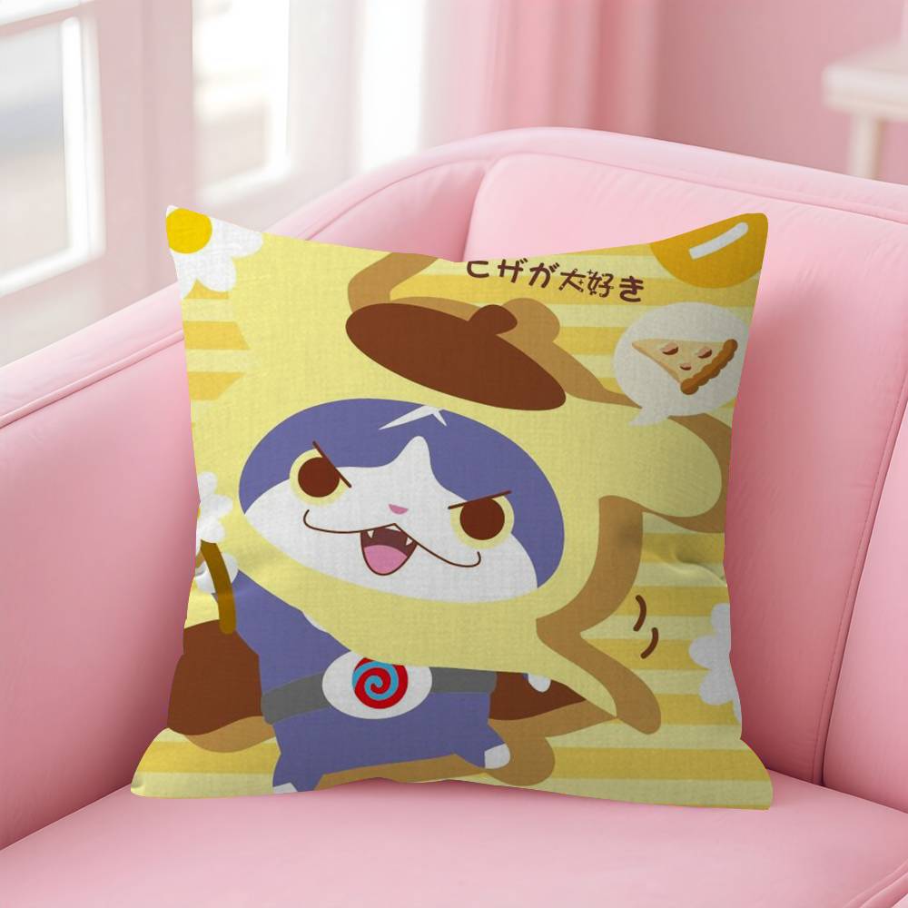 Anime Yokai Cute Watch   Pillow Cushion Cover Pillowcase Living Room Sofa Home Decor Customized
