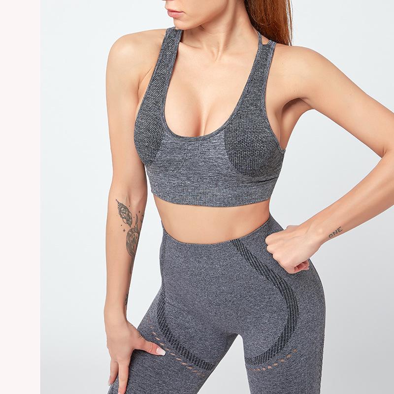 Women Fitness Tracksuit 2 Pieces Set Slim Crop Top +Seamless Shorts Active Wear Outfits Suit