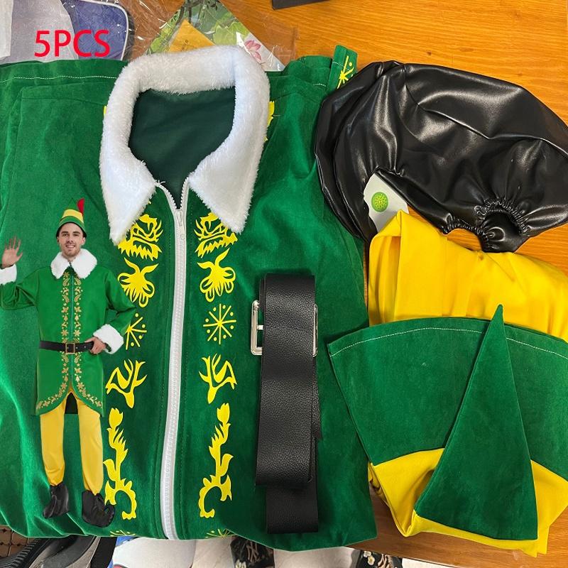 Elf Men Halloween Cosplay Costume Outfits Christmas Role Play Theme Adult Party