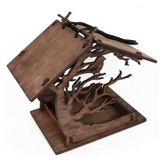 Attractive Bird Feeder Exquisite Wood Hanging Easy Assemble Birdhouse Feeder for Home