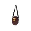 A Bathing Ape Ape Pattern PU Crossbody Shoulder Bag Unisex bags Brown 0ZXBGM008901P
