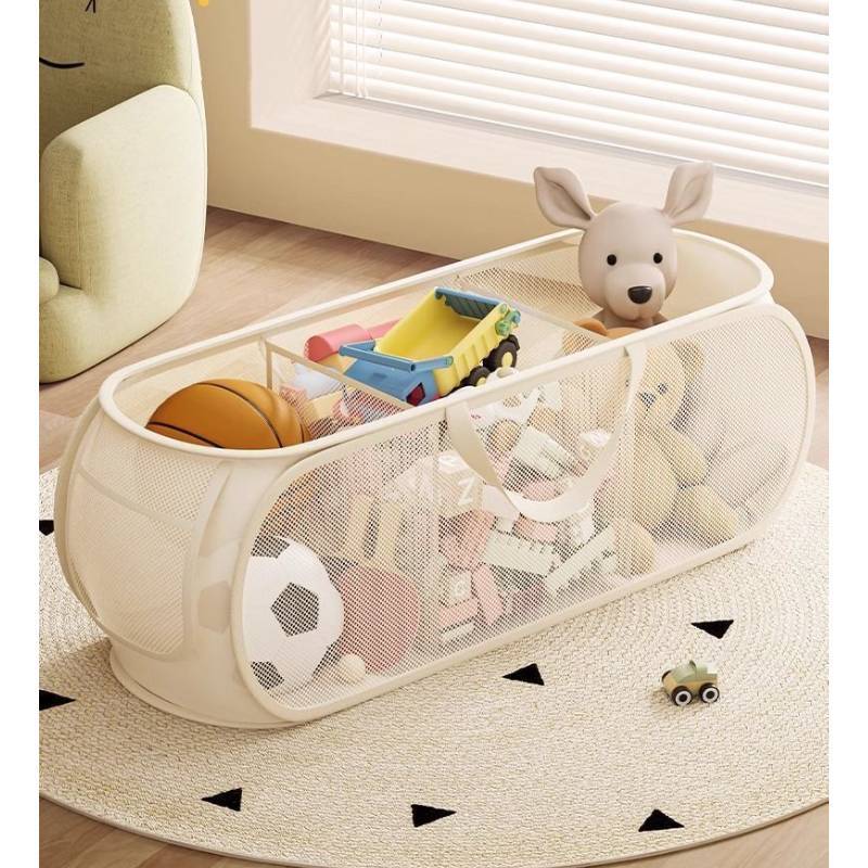 Toy Storage Basket For Kids With Mesh Material Large Capacity For Playroom Organization