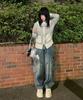 BLOND9 Shawl Collar Coloration Knit Zip-Up_Gray