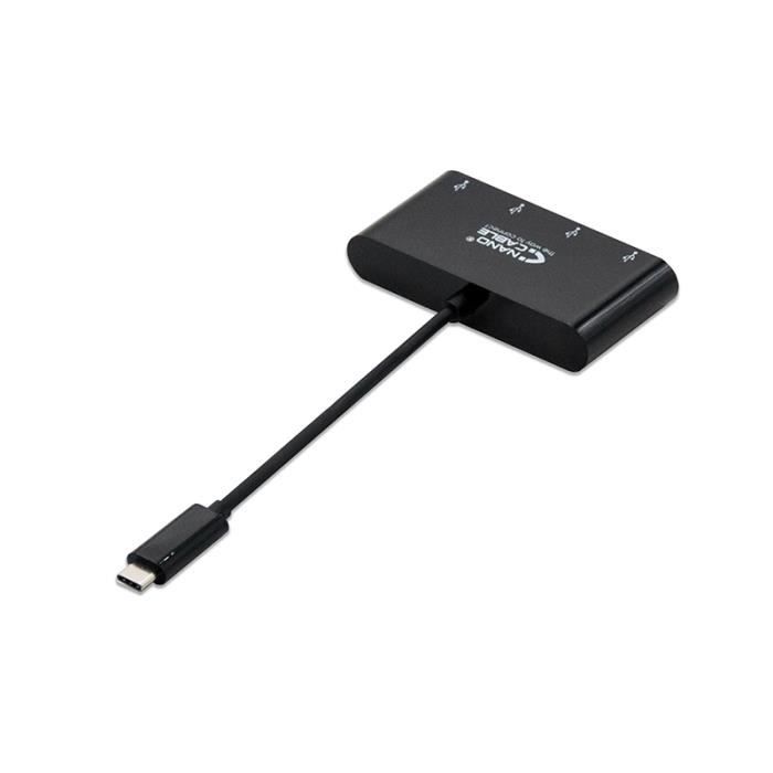 Nanocable 10.16.4401-BK, USB 2.0, USB 3.0 (3.1 Gen 1) Type-C, 0,1 M, USB, Noir, 180 Mm