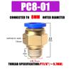 10PCS Pneumatic Air Connector Fitting PC 4mm 6mm 8mm 10mm 12mm Thread 1/8" 1/4" 3/8" 1/2" Hose Fittings Pipe Quick Connectors Ventilation Valves 4