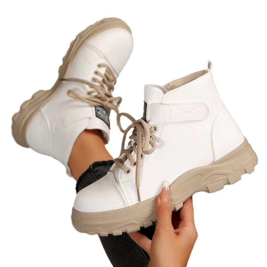 Plus Size Women's Martin Boots 2025 Fall/Winter New Arrival British Style Lace-Up Ankle Boots Fashionable Chunky Sole Short Boots
