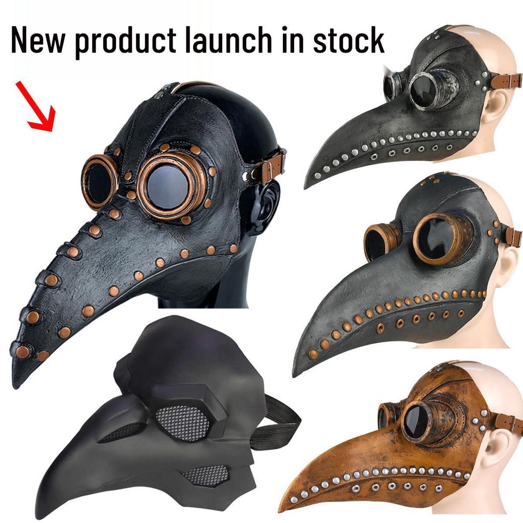 Halloween Plague Doctor Steampunk Mask - Gothic Black Death Costume Accessory
