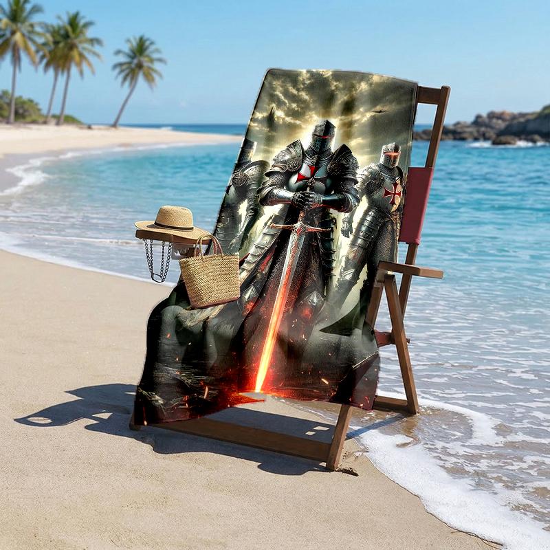 Cross Templars Knight Fashion Beach Towel: Ideal for Summer Adventures Soft, Absorbent and Quick Drying Suitable for Swimming and Bathing