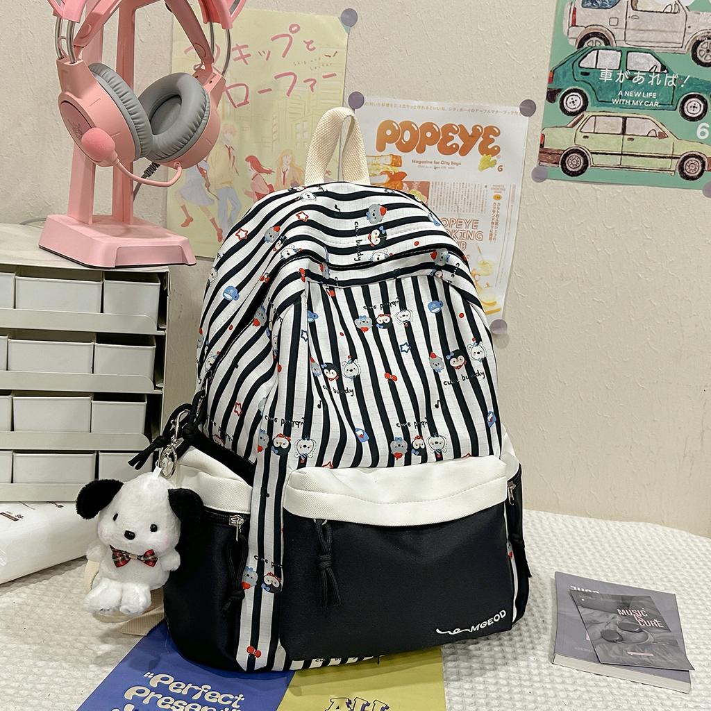 Schoolbag Korean Version of High-value Backpack for Women's Simple and Versatile Large-capacity Mori Sweet Junior High School Students Lightweight 